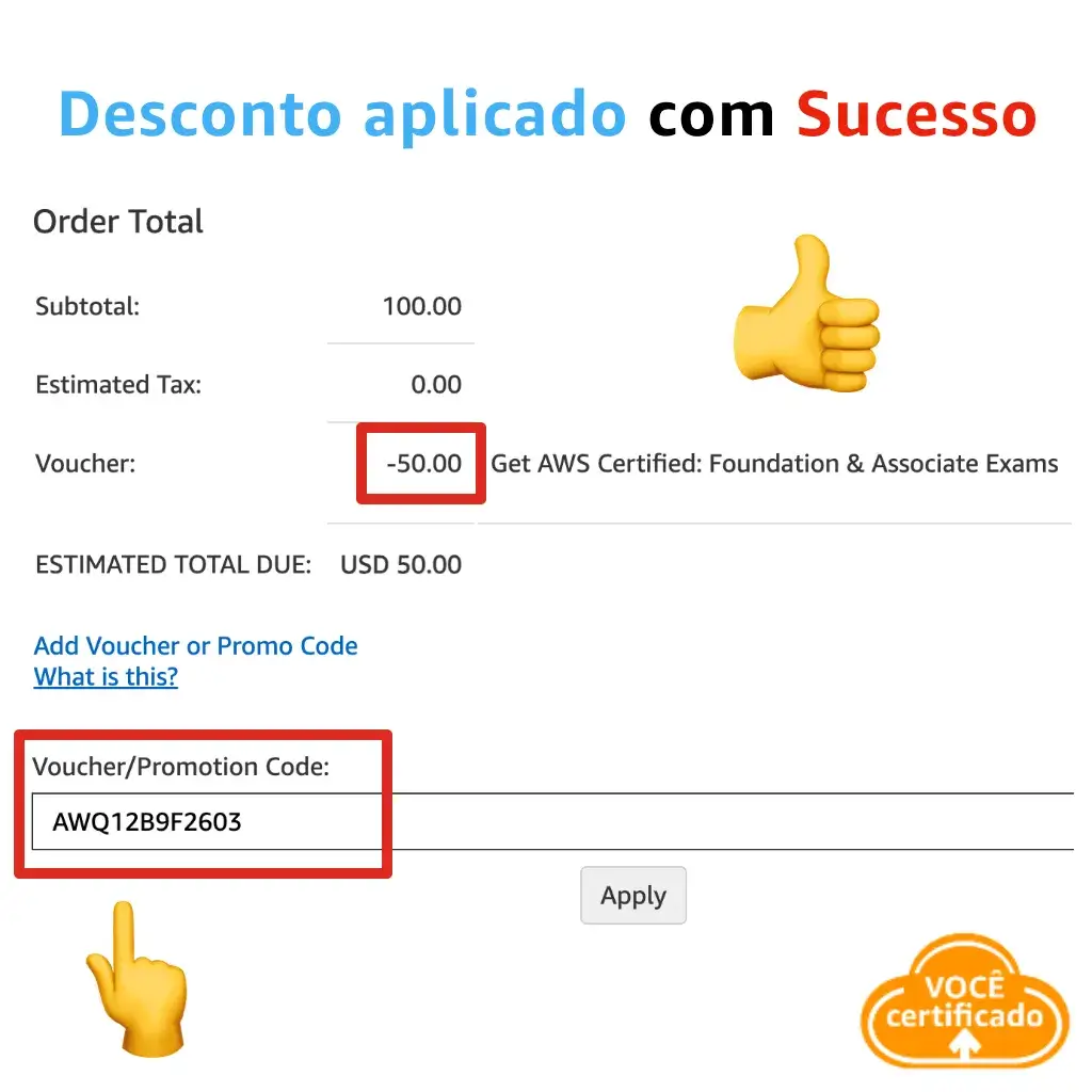 voucher aws aplicado com sucesso, maio 2025