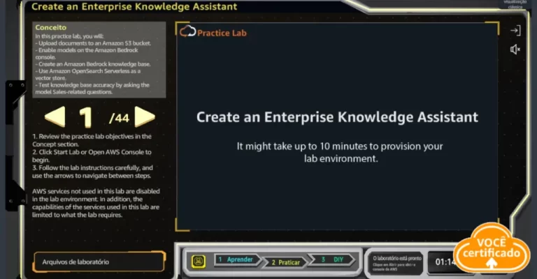 Nos Cloud Quest GenAI Practitioner, os cenários estão todos no idioma inglês