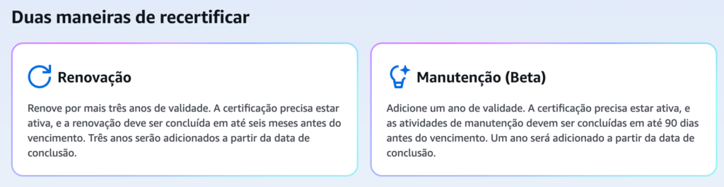 Recertificação ou Manutenção