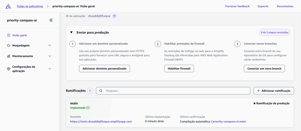 Fazer o deploy do site com o AWS Amplify foi moleza