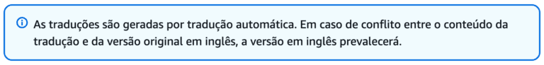 Exemplo de aviso de tradução automática na documentação do AWS Amplify Hosting