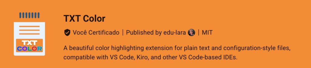 Extensão TXT Color para o Kiro